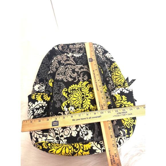 Vera Bradley Baroque Black/Yellow/White Laptop Backpack Full Size School - Picture 9 of 9